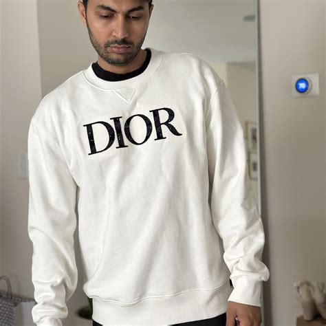 dior mens white sweater|christian dior sweatshirt men.